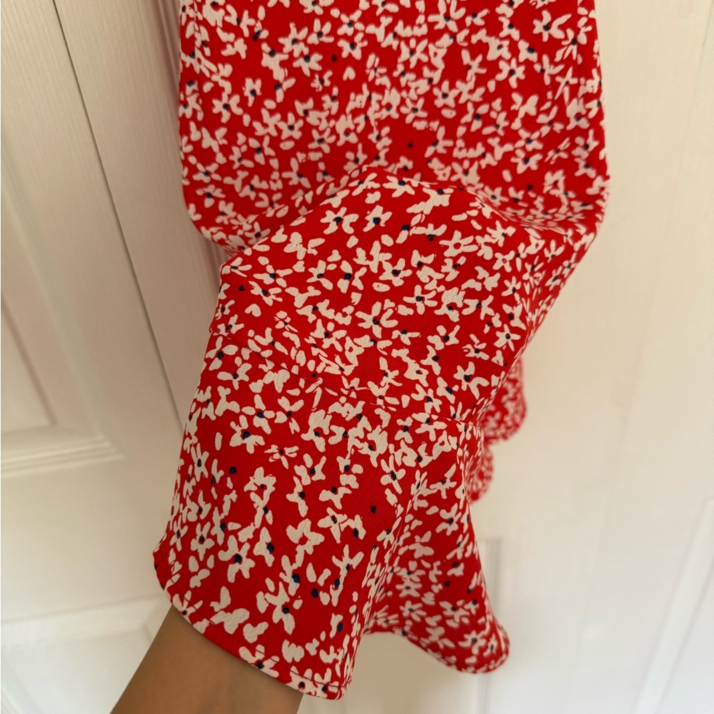 Zara Red and White Floral Mini Dress - Picture 3 of 6